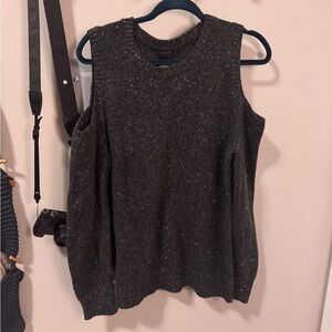 Dark Gray Cold Shoulder Sweater